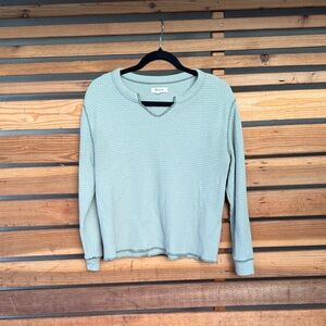 Madewell Green Waffle Long Sleeve Tee